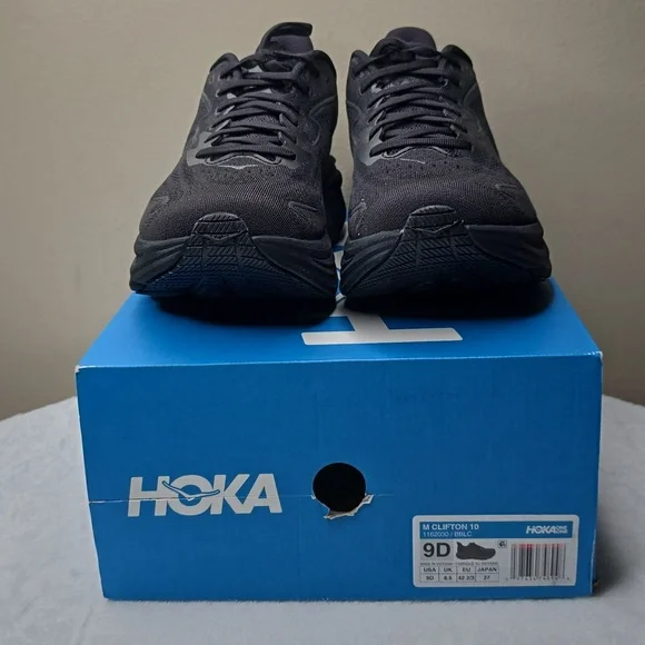 NIB Mens Clifton 10 Black/Black Sz 9D - Picture 8 of 8